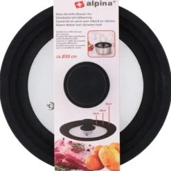 Skålelåg>Alpina glaslåg med silikonekant 16/18/20 cm