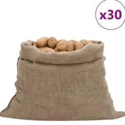 Alsidige jutesække - 30 stk. 100% jute | Størrelse: 100x110 cm | Vægt: 220 g/m² Clearance