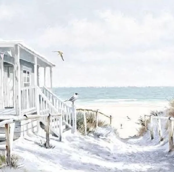 Ambiente Servietter 25x25 cm Strandhytte Discount