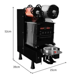 Automatisk Boba Cup Sealer 500W & Bubble Tea Shaker GRATIS filmæske 500-650 kopper i timen Plastpapir 90/95 mm Diameter rustfrit stål Sale