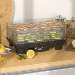 Automatisk døråbner 550 W, 40–70 °C, 6 højdejusterbare bakker, 48-timers timer, sort Clearance