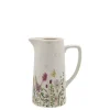 Chic Antique Kaffe- & Tekander>Avignon Kanna med blomstermotiv H25,5/Ø20,5 cm creme