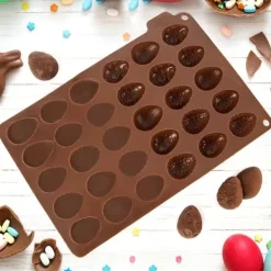 Bageform til småkager, praliner, silikone, brun, æg, SILLINIE ORION 154407 Clearance