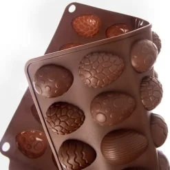 Bageform til småkager, praliner, silikone, brun, æg, SILLINIE ORION 154407 Clearance