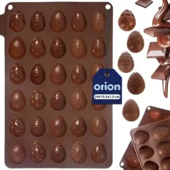 Bageform til småkager, praliner, silikone, brun, æg, SILLINIE ORION 154407 Clearance