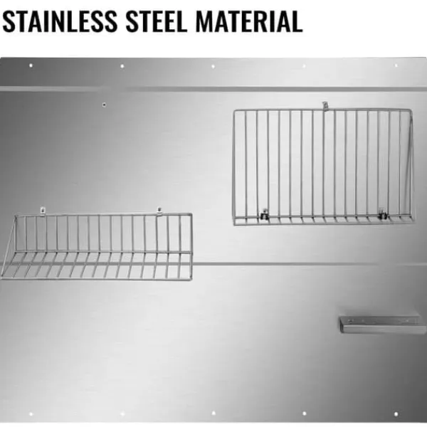 Bagplade til emhætte 36 x 33,9 tommer i rustfrit stål med hylde. Hold din køkkenvæg pæn med denne stilfulde stænkplade. New