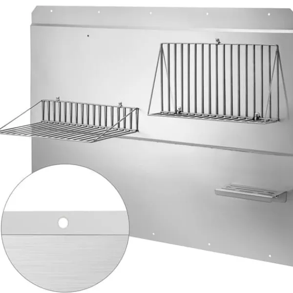 Bagplade til emhætte 36 x 33,9 tommer i rustfrit stål med hylde. Hold din køkkenvæg pæn med denne stilfulde stænkplade. New