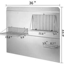 Bagplade til emhætte 36 x 33,9 tommer i rustfrit stål med hylde. Hold din køkkenvæg pæn med denne stilfulde stænkplade. New