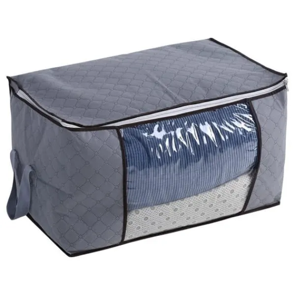 Opbevaringsposer Til Hjemmet>bambus opbevaringstaske i kulfiber med lynlås, stor, holdbar, foldbar, til tøj/quilt