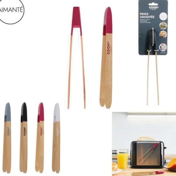 Køkkentænger>Bambus serveringstang | med magnet | BLÅ