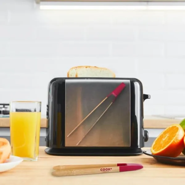 Køkkentænger>Bambus serveringstang PINK/RØD