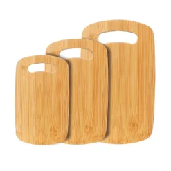 Bambus skærebrætsæt, 3 dele, let at rengøre