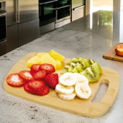 Bambus skærebrætsæt, 3 dele, let at rengøre