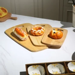 Bambus skærebrætsæt, 3 dele, let at rengøre