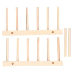 Bambus tallerken letvægts bærbar Miljøvenlig Holdbar fyrretræ tallerkenstativ 5 gitter 23 cm Discount