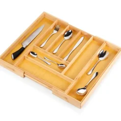 Bambusindsats til bestik, skuffebestik, udtrækkelig, justerbar XXL Online