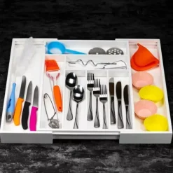 Opbevaringssystem Til Køkkenskuffer>BAMBUSINDSÆT TIL KINGHOFF SKUFFE KH-1748 hvid