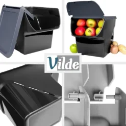 Beholder til grøntsager, frugter, løg, kartofler, hvidløg, køkkenopbevaring Best