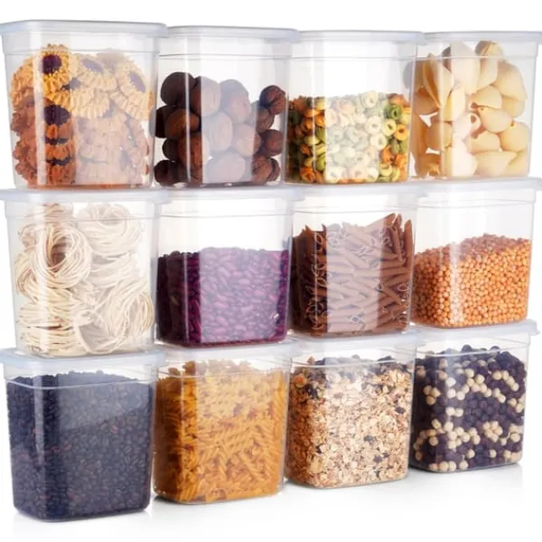 Beholdere til løse produkter med låg 1,85 l 12 stk. Discount