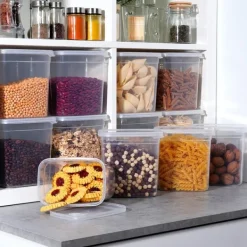 Beholdere til løse produkter med låg 1,85 l 12 stk. Discount