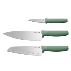 Køkkenknive>BergHOFF 3-delars knivset - Forest-serien med skalkniv, kockkniv och Santokukniv fr daglig anvndning