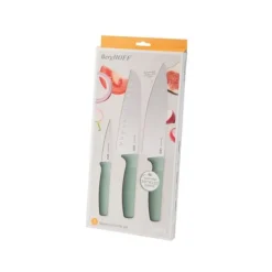 Køkkenknive>BergHOFF 3-delars knivset - Forest-serien med skalkniv, kockkniv och Santokukniv fr daglig anvndning