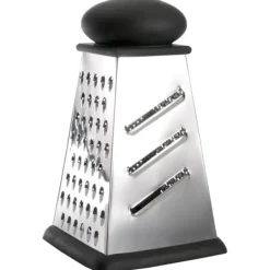 Mandolin- & Rivejern>BergHOFF fyrsidig fyrkantig rivjrn - rostfritt stl med mjukt handtag och gummibas fr enkel rivning