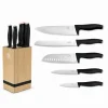 BERLINGER HAUS Black Rose BH-2970 bambus knivblok sæt, 6 stk. Hot
