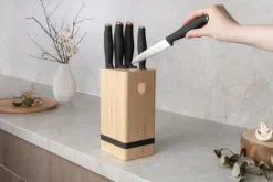 BERLINGER HAUS Black Rose BH-2970 bambus knivblok sæt, 6 stk. Hot