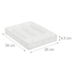 Bestikbakke, 4 rum, 4,5x26x36 cm Clearance