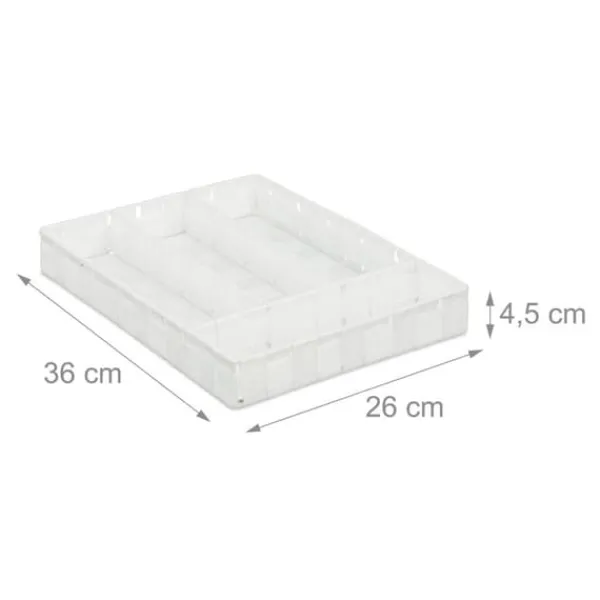 Bestikbakke, 4 rum, 4,5x26x36 cm Clearance