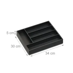 Bestikbakke, 5 rum, 5x34x30 cm, Sort Clearance