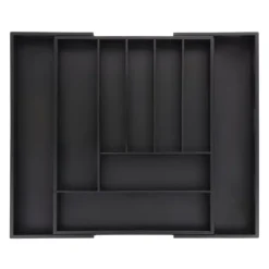Opbevaringssystem Til Køkkenskuffer>Bestikbakke, Bambus, 5x33,5x44,5 cm, Sort