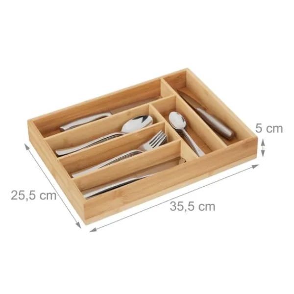 Bestikbakke, Bambus, 5x25,5x35,5 cm, Natur Hot