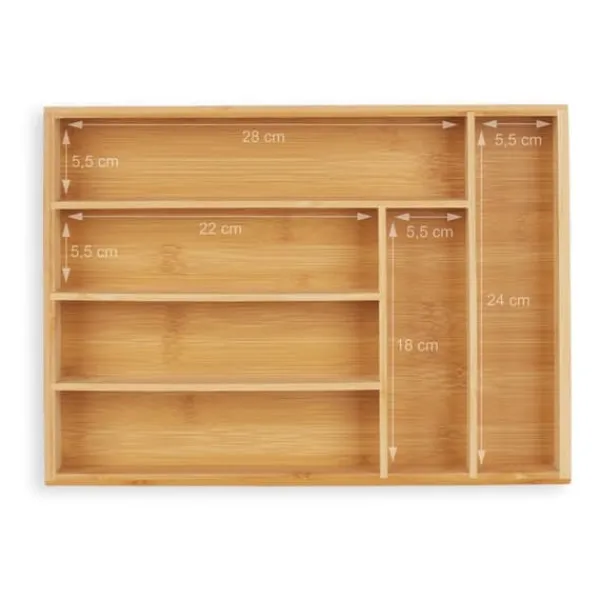 Bestikbakke, Bambus, 5x25,5x35,5 cm, Natur Hot