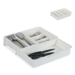 Bestikbakke, Justerbar, 6x23,5x31,5 cm, Plast Online