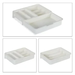 Bestikbakke, Justerbar, 6x23,5x31,5 cm, Plast Online