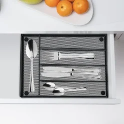 Opbevaringssystem Til Køkkenskuffer>Bestikbakke, Metal, 5x23.5x32 cm, Antracit