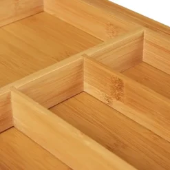 Bestikbakke, Udtrækkelig Bambus, 5x56x43 cm, Brun