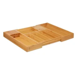 Bestikbakke, Udtrækkelig Bambus, 5x56x43 cm, Brun