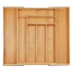 Bestikbakke, Udtrækkelig Bambus, 5x52x45,5 cm, Natur