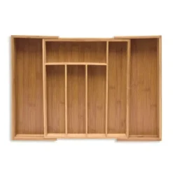 Opbevaringssystem Til Køkkenskuffer>Bestikbakke, Udtrækkelig Bambus, 5.5x39x35.5 cm, Natur