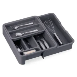 Bestikbakke, 6,5x23,5x31,5 cm, Grå Outlet