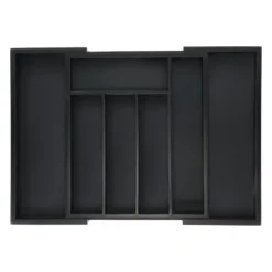 Opbevaringssystem Til Køkkenskuffer>Bestikbakke, 5x29,5x33,5 cm, Sort