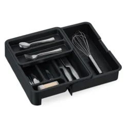 Bestikbakke, 6.5x23.5x31.5 cm, Sort Hot