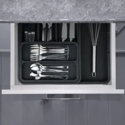 Bestikbakke, 6.5x23.5x31.5 cm, Sort Hot