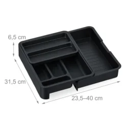 Bestikbakke, 6.5x23.5x31.5 cm, Sort Hot