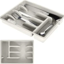 Bestikskuffeindsats, askegrå, 36x25,5 cm Discount