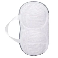BH vasketøjstaske med dobbelt lynlås polyester antideformation mesh vaskeposer til vaskemaskine lysegrå Best