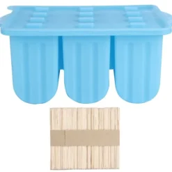 Blå 12-gitter isterningform Genanvendelig DIY isfremstillingsværktøj Køkkentilbehør med låg Clearance